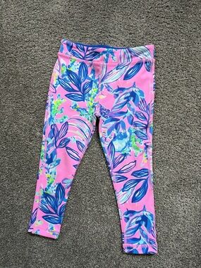 Lilly Pulitzer Pink Floral Leaf Print Leggings